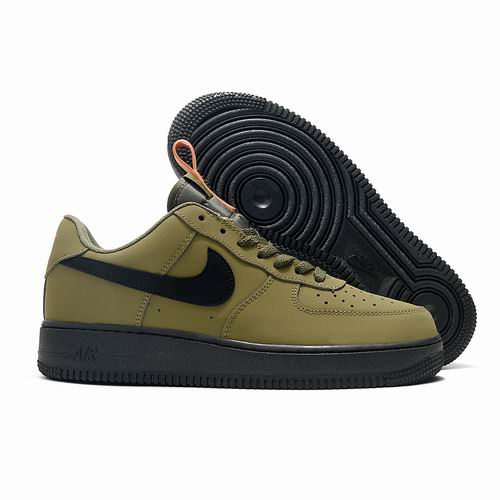 Cheap Nike Air Force 1 Olive Black Shoes Men and Women-69